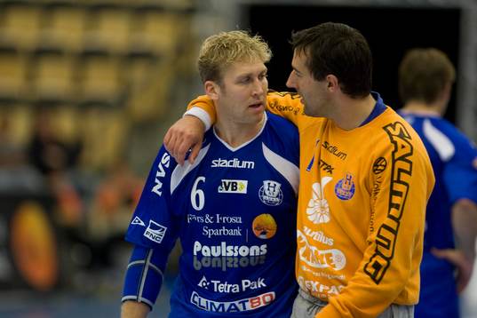 Börje Fennhagen och Jesper Larsson, målvakt