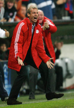 Juergen Klinsmann, tränare, Bayern München. Glädje, jubel