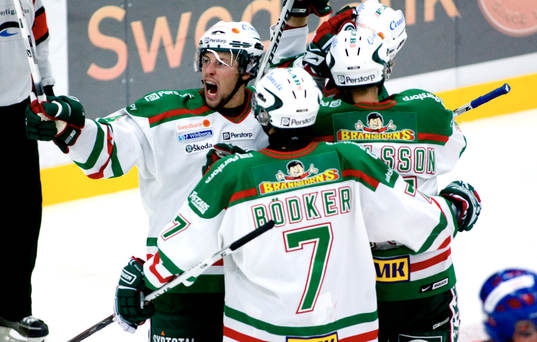 Cameron Abbott, Rögle gör 1-0. Jubel