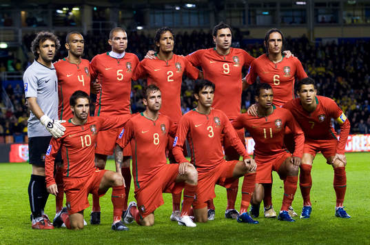 Startelva, lagbild. Bakre frv Quim, målvakt, José