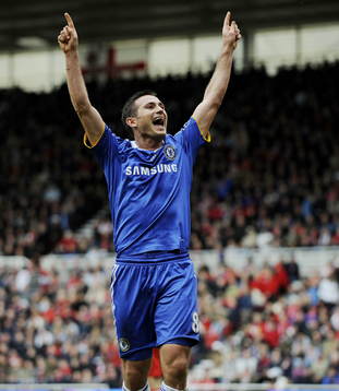  Frank Lampard, Chelsea. Glädje och jubel efter 0-4.