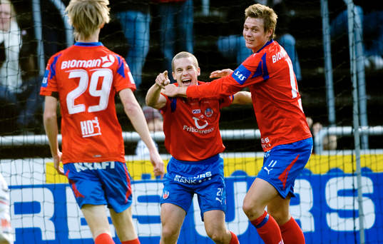 Jubel i Helsingborg efter Christoffer Andersson gjort mål.