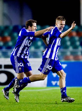  Tobias Hysén, Pontus Wernbloom, Göteborg, jubel.