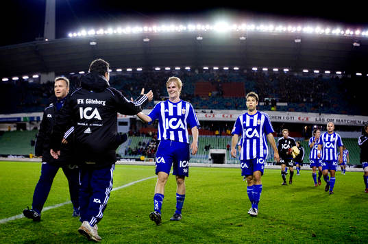  Stefan Rehn, tränare, Erik Lund, Stefan Selakovic, Göteborg, jubel.