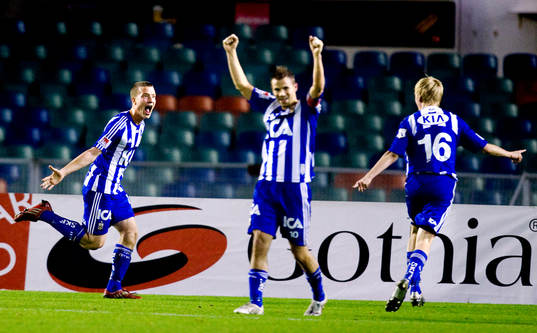  Jakob Johansson, Niclas Alexandersson, Erik Lund, Göteborg, jubel.