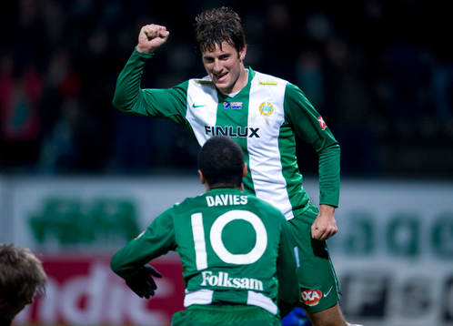  Olof Guterstam  och Charlie Davies, Hammarby, jubel.