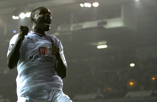  Darren Bent, Tottenham, glädje, jubel.