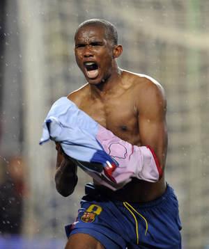  Samuel Etoo, jubel, glädje.