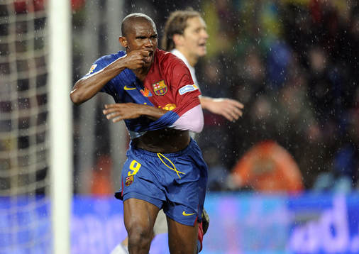  Samuel Etoo, jubel, glädje. 