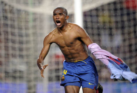  Samuel Etoo, jubel, glädje. 