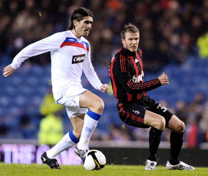 Pedro Mendes, Rangers och David Beckham, Milan
