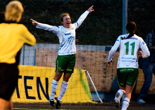  Johanna Andersson, Hammarby, jubel efter 1-0.