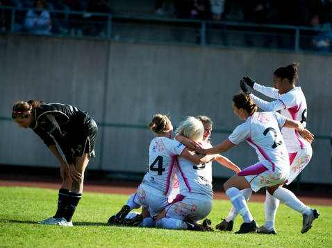 Frida Nordin, Ldb gjorde 2-1 i9 90:e minuten. Stort jubel i