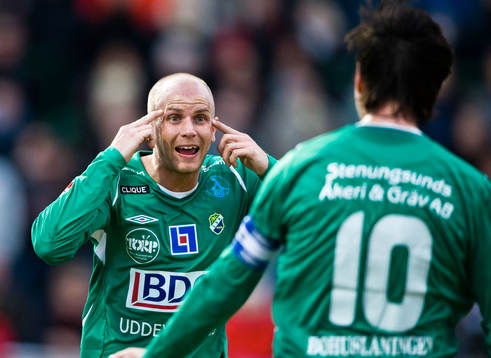  Johan Patriksson, jubel efter 0-1.