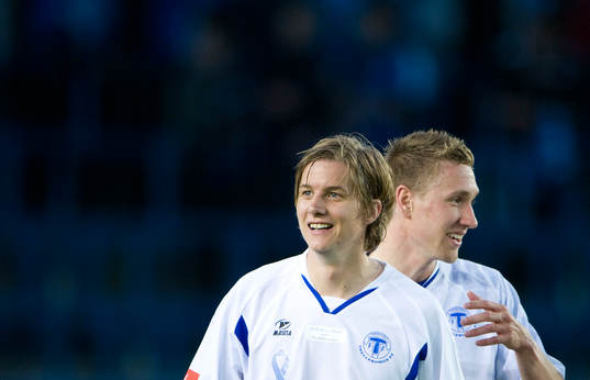 Glada miner i Trelleborg, målskytten Andreas Drugge och