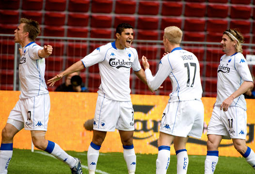 Ailton Almeida, Köpenhamn har gjort 2-0. Jubel med Jesper