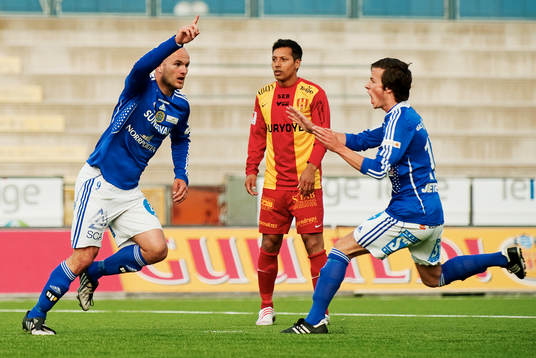  Jonas Wallerstedt, Sundsvall, jubel efter sitt 0-1-mål.