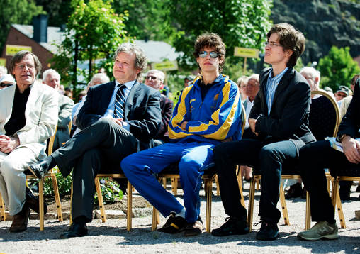  Nils Liedholms son Carlo och barnbarnen Andrea och Paolo.