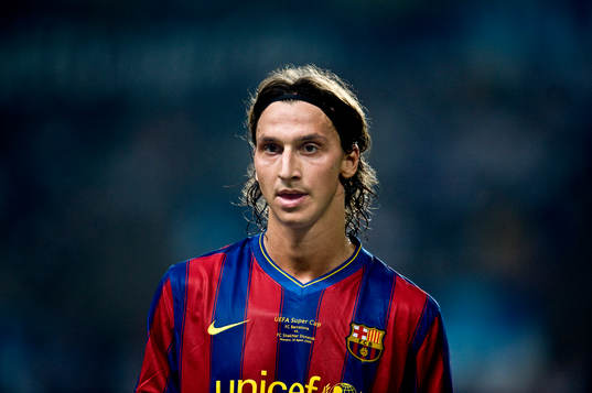 090828 Fotboll, UEFA Super Cup, Barcelona: Zlatan Ibrahimovic.