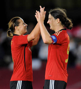  Inka Grings och Birgit Prinz, Tyskland, jubel.