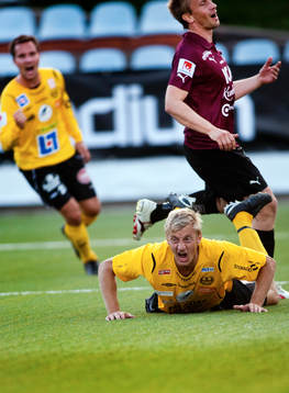  Patrik Rosengren, Mjällby, jubel efter 0-1