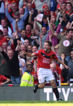  Michael Owen, Manchester United, glädje, jubel.
