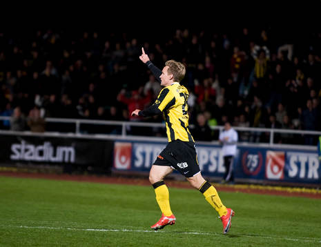  Jonas Bjurström, Häcken, gör 2-0. Jubel