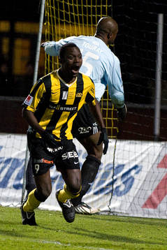  John Chibuike, Häcken, jubel efter 2-1