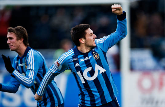  Hrvoje Milic, Djurgården, jubel efter att ha gjort 2-1 på straff.