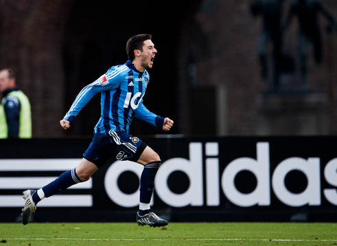  Hrvoje Milic, Djurgården, jubel efter att ha gjort 2-1 på straff.