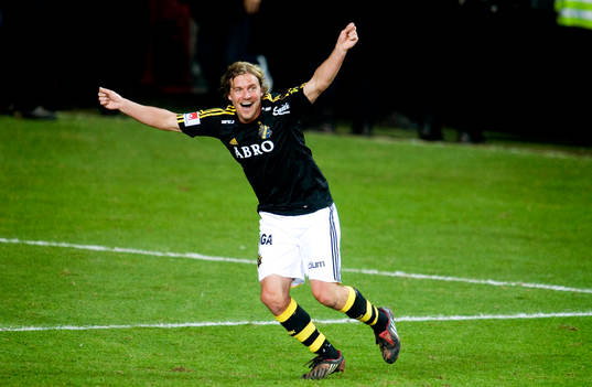  Daniel Tjernström, AIK jubel vid slutsignal. Svenska Mästare, SM-guld.