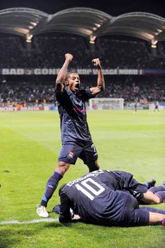  Michel Bastos, Lyon, glädje, jubel.