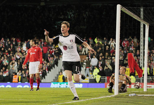  Zoltan Gera, Fulham, glädje, jubel över första målet för Fulham.
