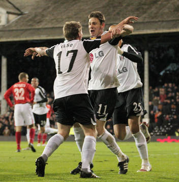  Zoltan Gera, Fulham, glädje, jubel över första målet för Fulham.
