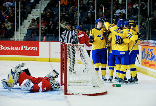 Jakub Sedlacek, målvakt, Tjeckien, ligger ner medan