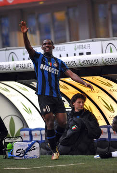  Samuel Etoo, glädje, jubel.