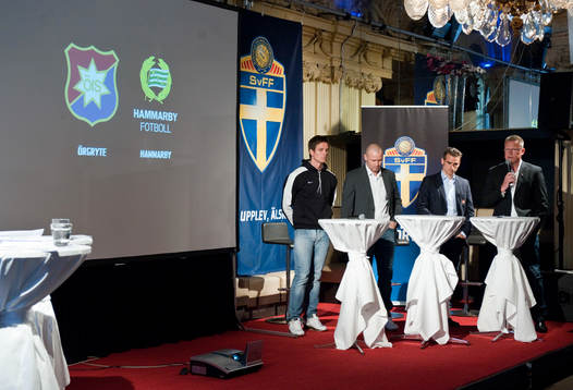  David Johansson, Michael Borgqvist, tränare Hammarby och Björn Anklev, Jan Andersson, tränare,  Örgryte