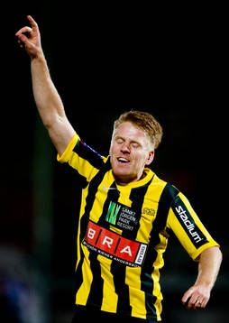  Josef Karlsson, Häcken jubel efter att ha gjort 4-1.