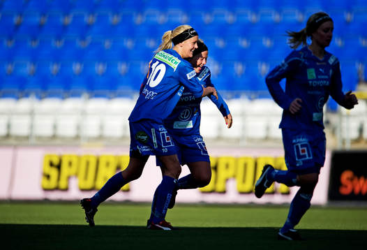 Josefine Öqvist och Tilda Heimersson, Linköping, jubel efter 1-0-målet.