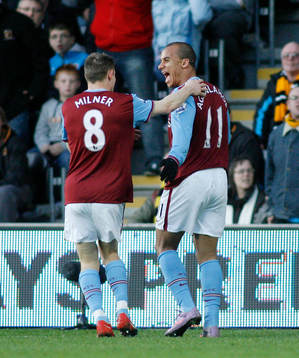  Gabriel Agbonlahor, Aston Villa, glädje, jubel.
