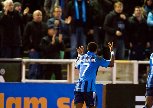  Kennedy Igboananike, Djurgården, jubel efter 1-0.