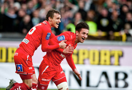  Spetim Hasani, och Amin Tankovic, Norrköping jubel efter 1-2 målet