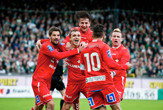  Jubel i Norrköping efter 0-1 av Spetim Hasani