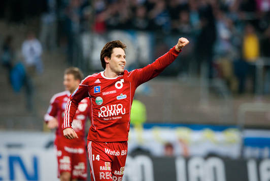  Marcus De Bruin, Degerfors jubel efter 0-1