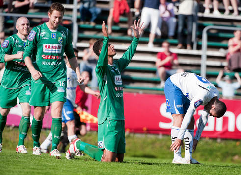  Josemar Santana Silva, Ljungskile, jubel. Imad Khalili, Norrköping