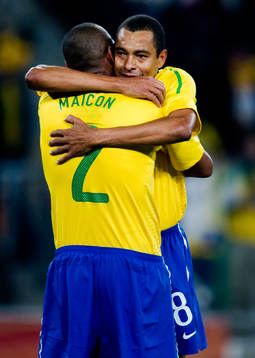  Maicon, Gilberto Silva, Brasilien, jubel.
