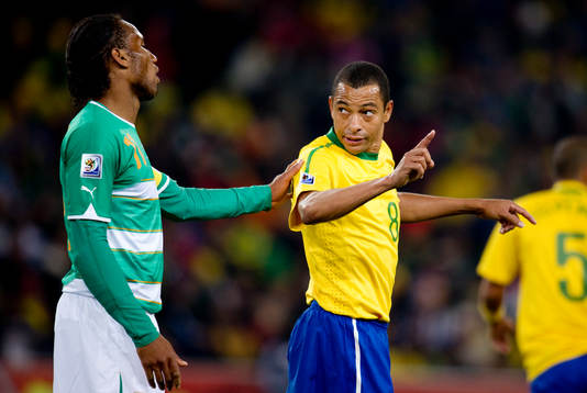 Didier Drogba, Elfenbenskusten, Gilberto Silva, Brasilien
