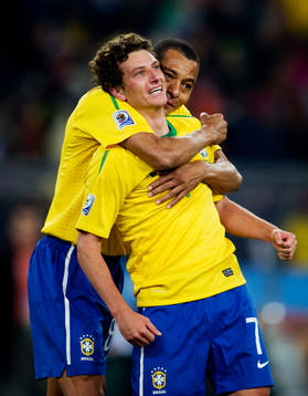  Gilberto Silva, Elano, Brasilien jubel.