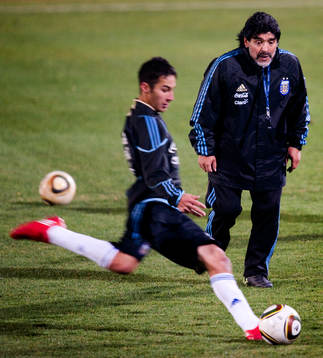  Diego Maradona, förbundskapten Argentina.