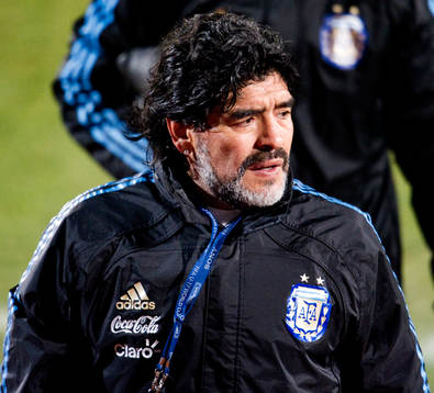  Diego Maradona, förbundskapten Argentina.